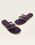 Iris Purple Beaded Flats with Criss-Cross Straps – Essence by Rubina